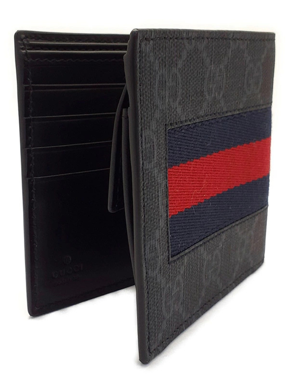Gucci Short Supreme Coin Wallet Bi Web GG fold Black
